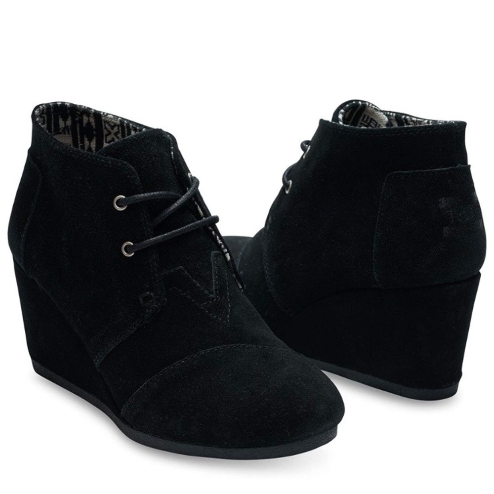 Toms black Boot Wedges